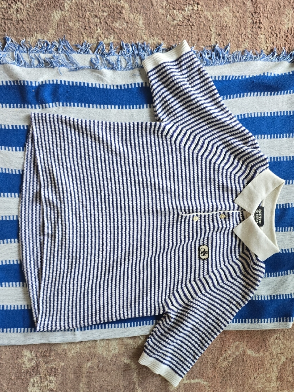 Striped Navy and White Polo Knit Skirt - Scotch And Soda